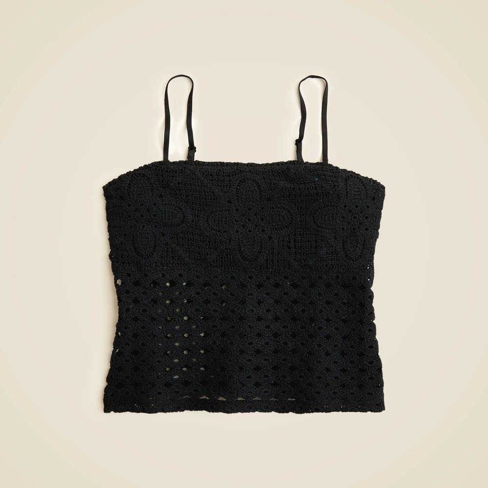 J.Crew‎ Crochet bandeau tank top Black XXS NWT
